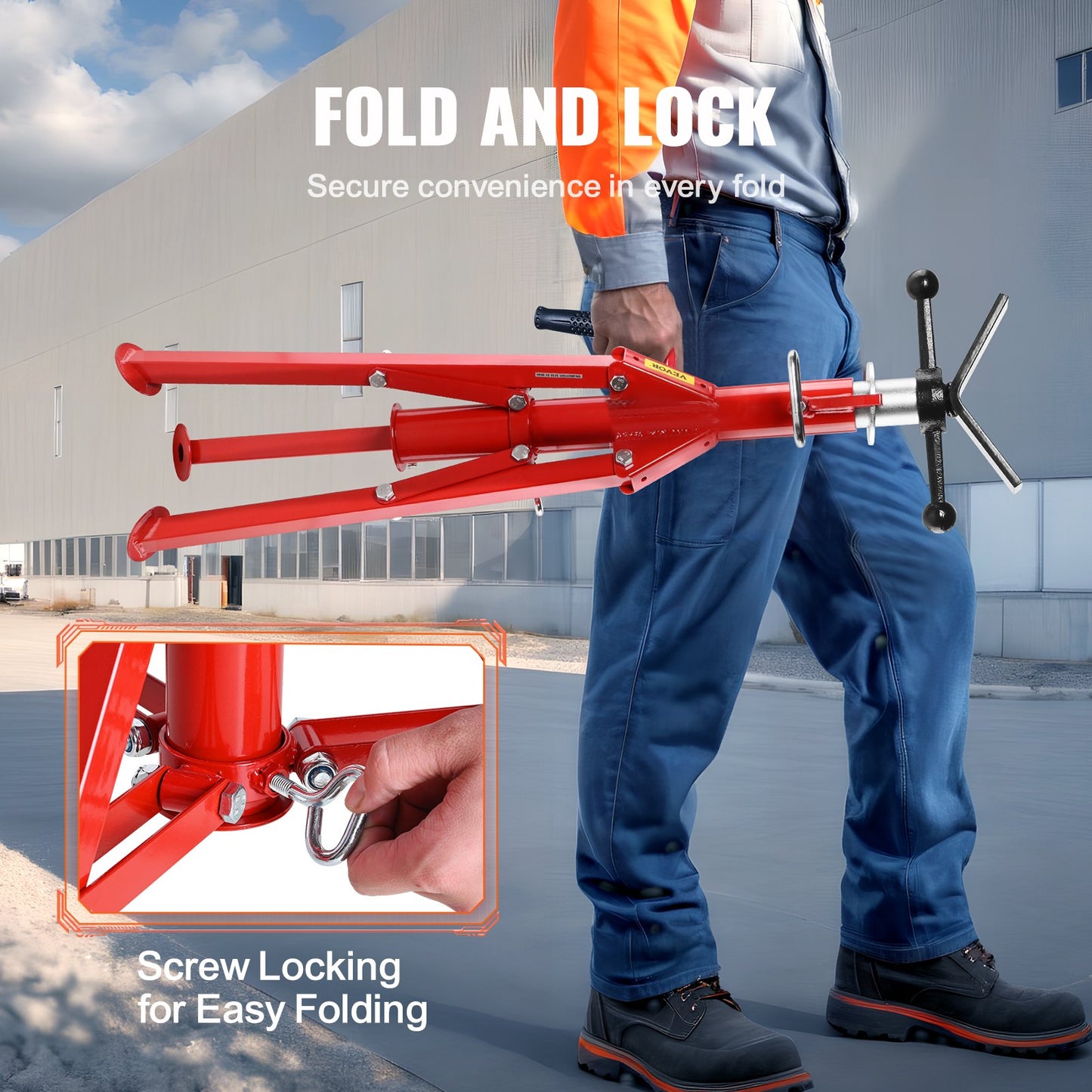 V Head Pipe Stand Adjustable Height 71.1–132.1 cm 2500lbs Pipe Jack Stands Folding Portable High Folding Pipe Stand with V Head Fold A Trailer Jacks