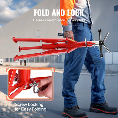 V Head Pipe Stand Adjustable Height 71.1–132.1 cm 2500lbs Pipe Jack Stands Folding Portable High Folding Pipe Stand with V Head Fold A Trailer Jacks