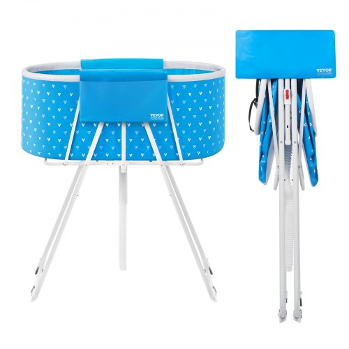 Portable Dog Bathtub, Elevated & Foldable Space-saving Pet Shower Station with Quick Drainage, Bathing Tub for Washing & Grooming Small and Medium Size Dogs and Cats Indoor & Outdoor, Light Blue