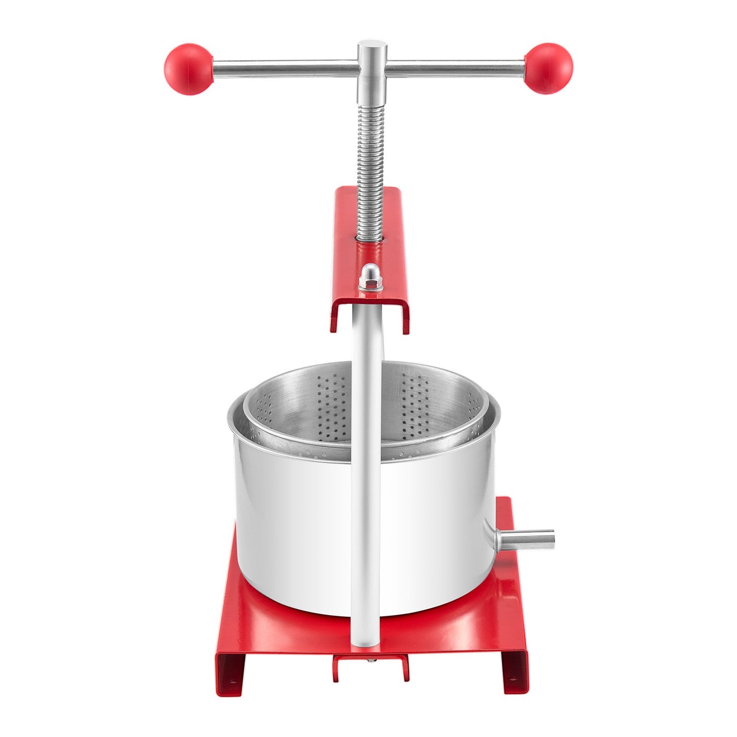 0.8 Gal/3L Fruit Wine Press, 2 Stainless Steel Barrels, Manual Juice Maker, Cider Apple Grape Tincture Honey Olive Oil Making Press with T-Handle for Outdoor Kitchen Home