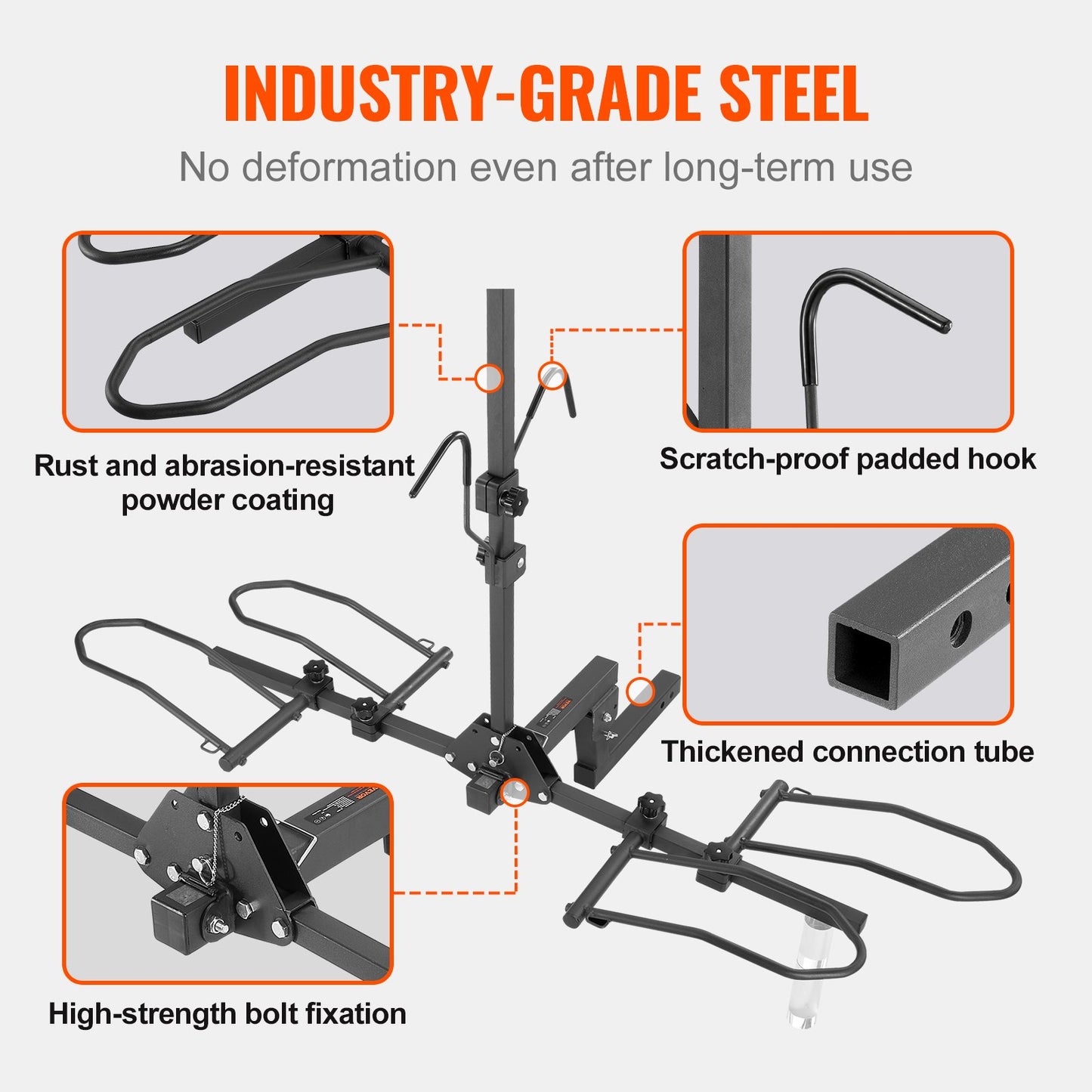 Cykelhållare för dragkrok, plattformsmodell för 2 cyklar, maxkapacitet 70 kg, dragkrok för 5 cm hållare, fällbar cykelhållare med däck upp till 13 cm breda, för bil, SUV, lastbil, husbil