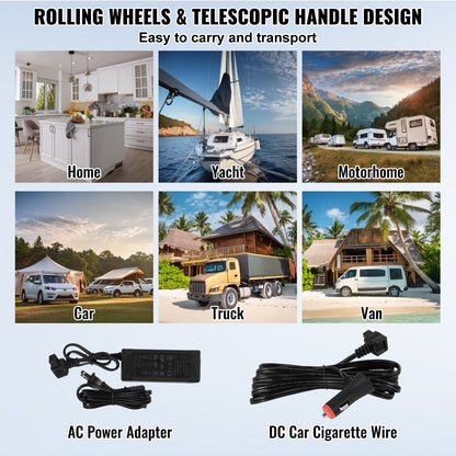 Bärbart bilkylskåp, 12 volts bilkylskåp, 58 l / 61,5 qt bärbar frys med dubbla zoner, justerbar temperatur -4℉-68℉, kompressorkylare för hem, utomhus, camping, husbil, bil