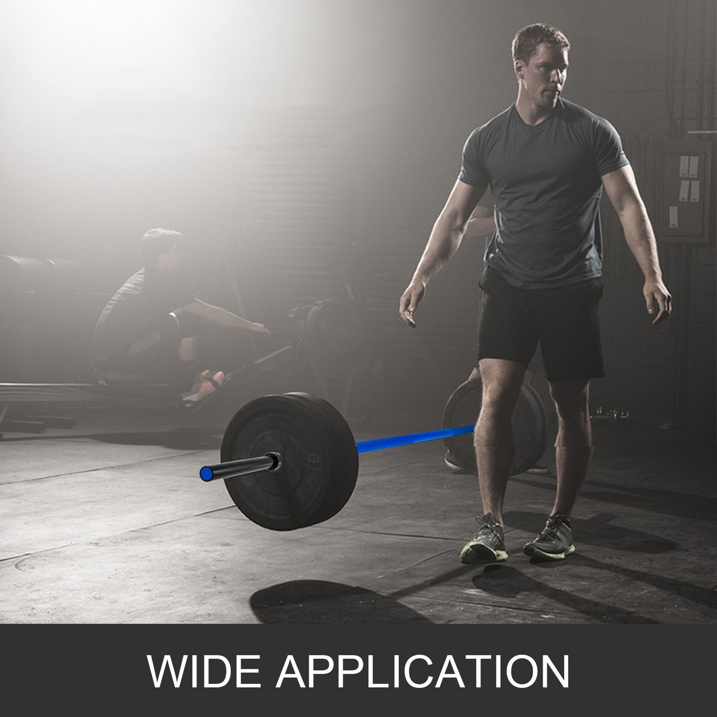 2m skivstång blå 15 kg tyngdlyftningsstång träning fitness övning bänkpressstång för tyngdlyftningsstång viktstång bänklyft knäböj med spännen och klämmor