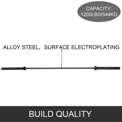 2m skivstång 15kg tyngdlyftningsstång träning fitness övning bänkpressstång för tyngdlyftningsstång viktstång bänklyft knäböj med spännen och klämmor grå