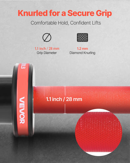 120 cm skivstång, passar 5 cm viktskivor, skivstång med räfflat grepp för styrketräning, tyngdlyftning, knäböj, marklyft, bänkpress, curl, overheadpress, 226 kg kapacitet