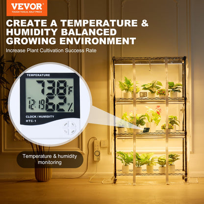 Indoor Greenhouse with Grow Light, 4 Tiers, 180W LED Grow Light Shelf with Cover & Timer, 3 Spectrum Light Portable Greenhouse Cabinet Plant Stand for Seed Starting 35.4" x 13.8" x 59.1"