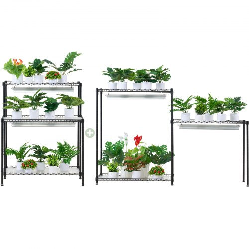 Plant Stand with Grow Light, 6 Tiers, 192W DIY Metal Plant Shelf with Grow Lamp, Indoor Grow Light Shelf with Adjustable Rack & Wheels for Seed Starting Germination 29.5" L x 13.8" W x 70.9" H