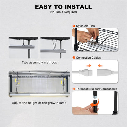 Plant Stand with Grow Light, 6 Tiers, 150W Indoor Grow Light Shelf 3 Spectrum Lights Modes Metal Plant Shelf with Timer Garden Plant Grow Rack for Seed Starting 35.4" L x 13.8" W x 70.9" H