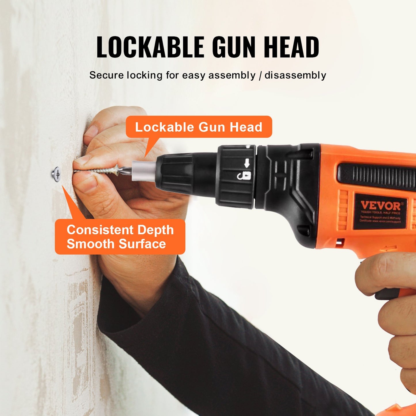 Drywall Screw Gun, 20V Max Drywall Screwgun, 4200RPM Brushless Cordless Drywall Gun Kit with 2 Battery Packs, Charger, Belt Clip, and Tool Bag, Forward and Reverse Adjustable, Built-in LED Light