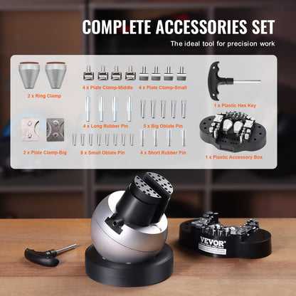 Graveringsblock 5 tums kulskruvstycke för infattning av smycken, kulskruvstycke för gravyr med 34 delar och gummibas