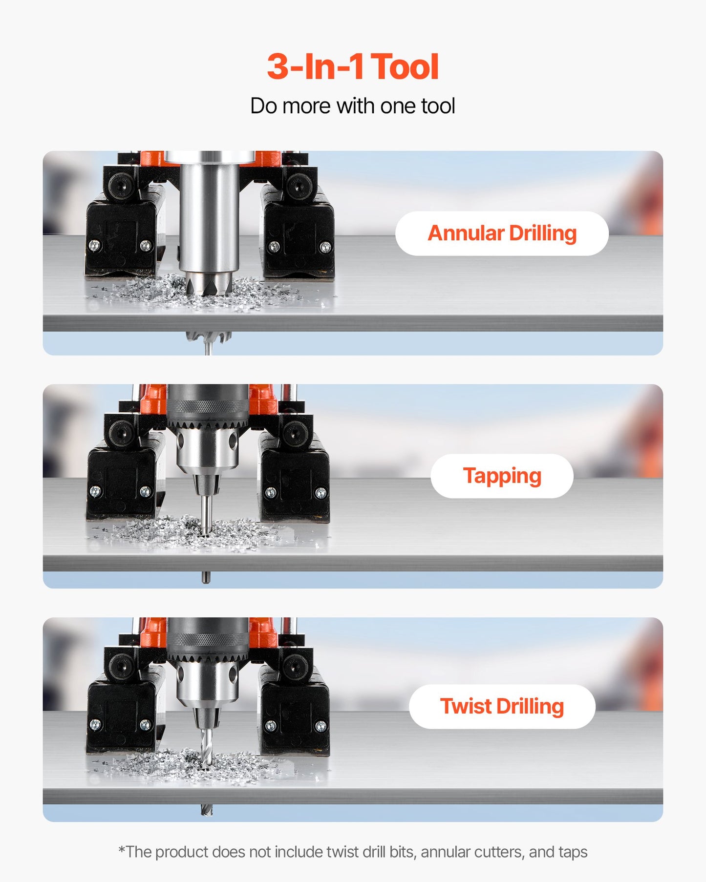 Magnetisk borrpress, 1400 W, 50 mm borrdiameter, 0-850 varv/min hastighet, reversibel riktning, magnetisk borrpress för metallytor, elektrisk borrmaskin för industri och heminredning