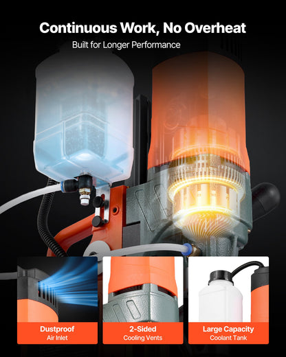 Magnetisk borrpress, 1400 W, 50 mm borrdiameter, 0-850 varv/min hastighet, reversibel riktning, magnetisk borrpress för metallytor, elektrisk borrmaskin för industri och heminredning