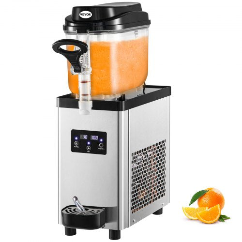 Commercial Slushy Machine, 6L/1.6 Gallons 25 Cups Single-Bowl, 705W 220V, Stainless Steel Margarita Smoothie Frozen Drink Maker, Slushie Machine for Supermarkets Cafes Restaurants Bars Home Use