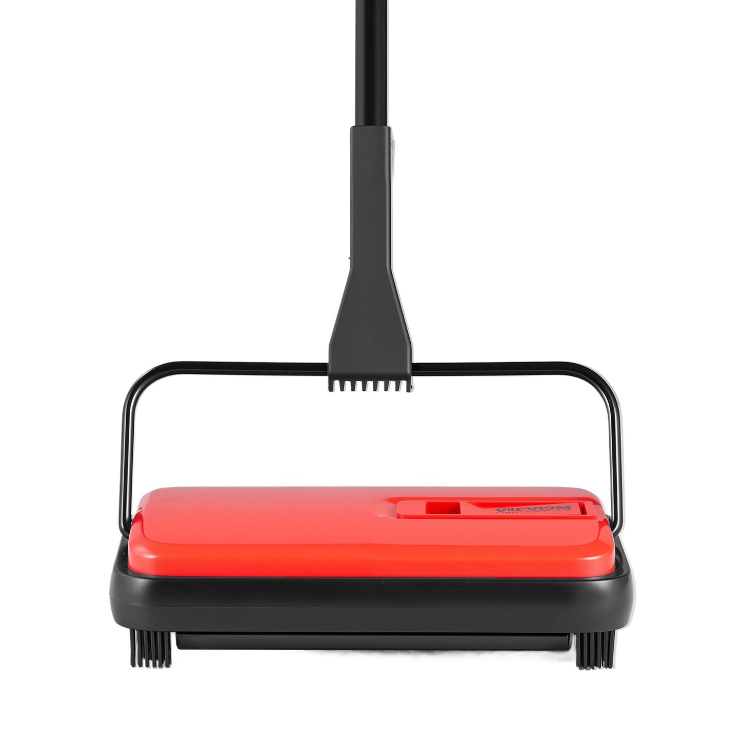 Carpet Sweeper Manual, Floor Sweeper with 300 ml Dustbin Capacity Easy to Empty, 17 cm Cleaning Width for Home Office Carpets Pet Hair Dust, Red