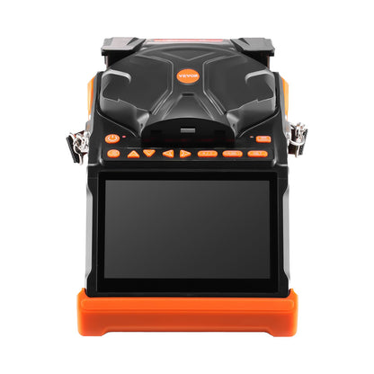 Fiber Fusion Splicer 6 Motors, Core & Clad Alignment Fibers Optic Splicer with 6s Fast Splicing and 13s Heating, 5" Touch Screen, 3 in 1 Fiber Holder, 7800mAh Battery for SM MM DS NZDS Fibers