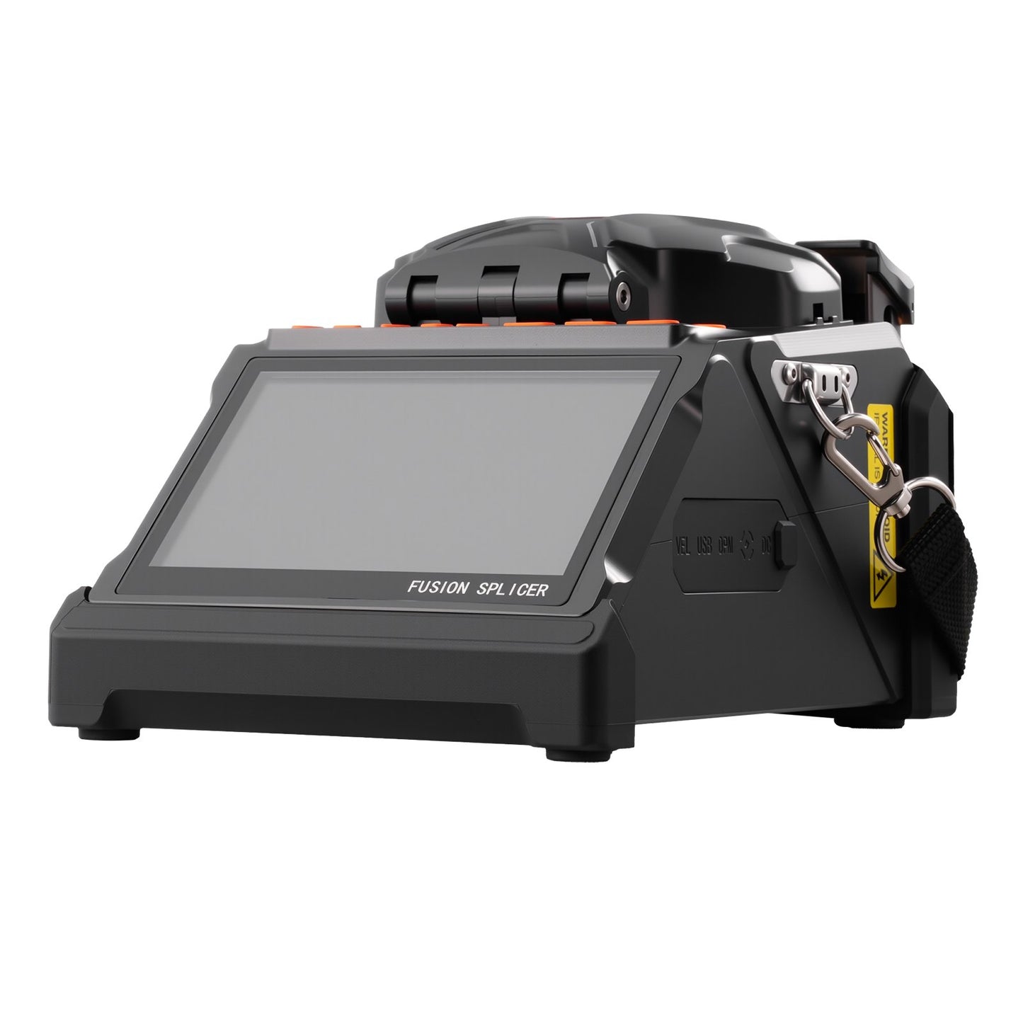 Fiber Fusion Splicer 6 Motors, Core & Clad Alignment Fibers Optic Splicer with 6s Fast Splicing and 13s Heating, 5" LCD Screen, 3 in 1 Fiber Holder, 7800mAh Battery for SM MM DS NZDS Fibers
