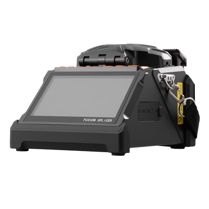 Fiber Fusion Splicer 6 Motors, Core & Clad Alignment Fibers Optic Splicer with 6s Fast Splicing and 13s Heating, 5" LCD Screen, 3 in 1 Fiber Holder, 7800mAh Battery for SM MM DS NZDS Fibers
