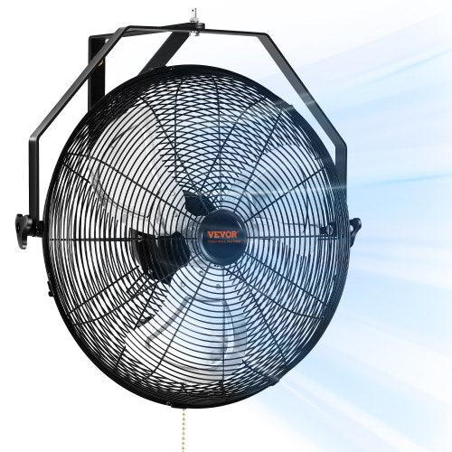 Wall Fan, 57cm Waterproof Wall Fan, 3 Speeds, 4150 CFM, Commercial Residential Fan for Cooling Warehouse, Greenhouse, Workshop, Patio, Black