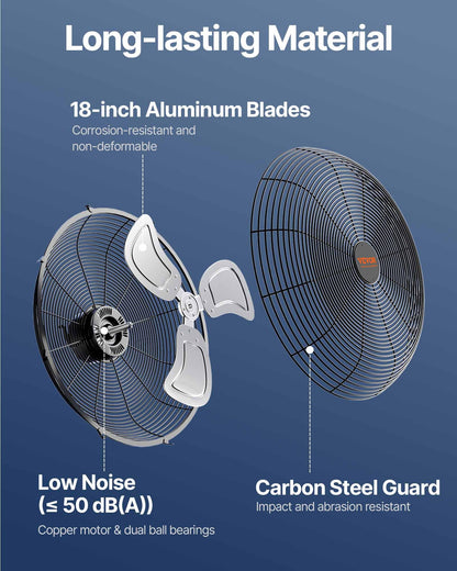 Wall Fan, 57cm Waterproof Wall Fan, 3 Speeds, 4150 CFM, Commercial Residential Fan for Cooling Warehouse, Greenhouse, Workshop, Patio, Black