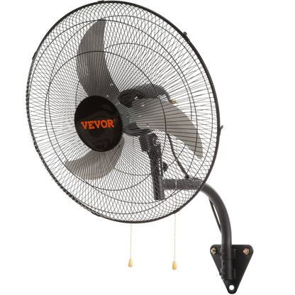 Wall Fan, 19 inch Oscillating Wall Fan, 4650 CFM, 3 Speeds, Commercial or Residential Fan for Cooling Warehouse, Greenhouse, Workshop, Patio, Basement, Black