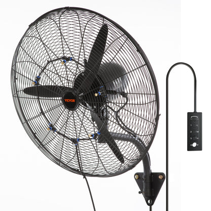 Mist Fan, 24.2 inch Oscillating Waterproof Fan, 3 Speeds, 7000 CFM, Commercial or Residential Fan for Cooling Warehouse, Greenhouse, Workshop