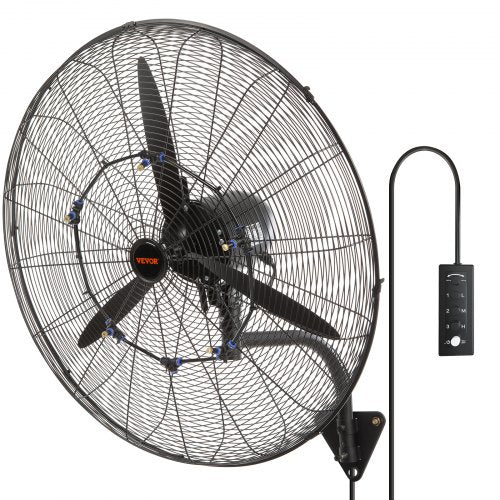 Mist Fan, 29.5 inch Waterproof Industrial Fan, 3 Speeds, 9500 CFM, Commercial or Residential Fan for Cooling Warehouse, Greenhouse, Workshop