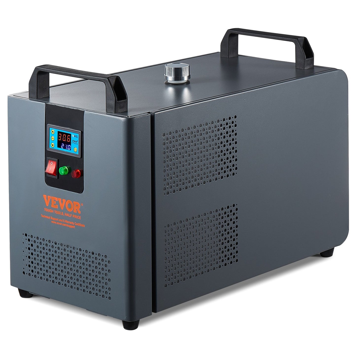 Industriell vattenkylare, KH-6000, 200W industriell vattenkylare kylsystem med kompressor 12 liters vattentankkapacitet 7,8 l/min max flödeshastighet, för CO2-lasergraveringsmaskin kylmaskin