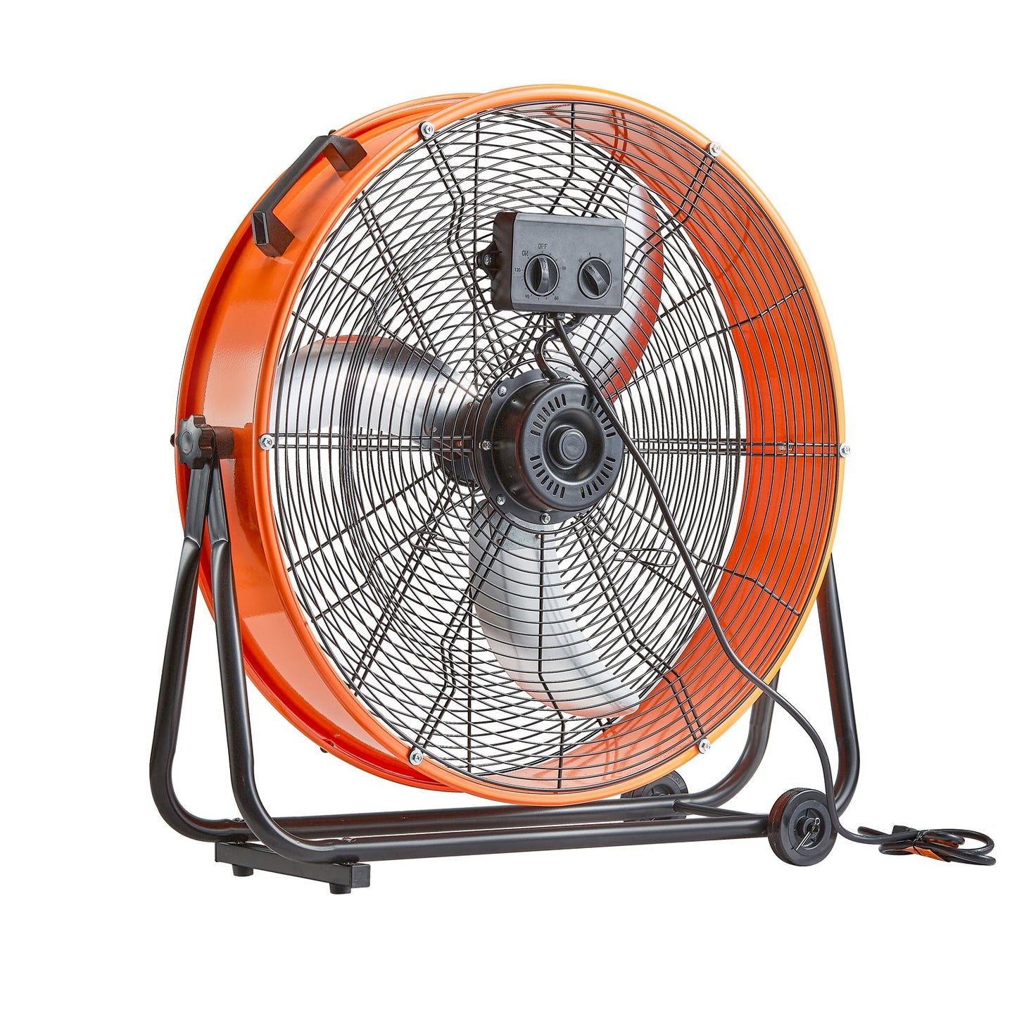 Drum Fan, 24 Inch High Velocity Industrial Shop Fan, Heavy Duty Commercial Use 3-Speed 8600CFM, 360°Adjustable Tilting,0-2h Timer Industrial Floor Fan for Warehouse,Workshop,Factory, Basement