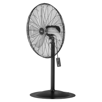 Industrial Pedestal Fan, 30 Inch 85-Degree Oscillating Fan, Height Adjustable Standing Fans with 3 Adjustable Speeds, High Power Floor Fans for Bedroom, Living Room, Home, Office, Black