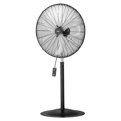 Industrial Pedestal Fan, 30 Inch 85-Degree Oscillating Fan, Height Adjustable Standing Fans with 3 Adjustable Speeds, High Power Floor Fans for Bedroom, Living Room, Home, Office, Black