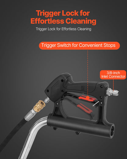 21" högtryckstvättsrengöring för ytor, högtryckstvättstillbehör i rostfritt stål med 4 hjul, 4500 max. psi, 3/8 snabbkoppling, 2 sprutmunstycken, dubbelt handtag, för betong, uteplats, trottoar