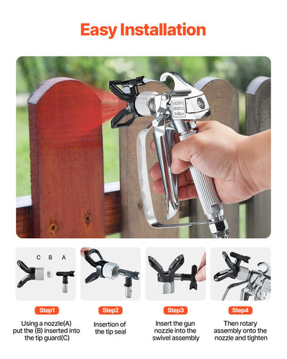 Högtryckssprutpistol, 3600PSI högtryckssprutpistol med 5 munstycken, 211, 315, 417, 517, 623, svängbar högtryckssprutpistolsats med filter, rengöringsnål och borste