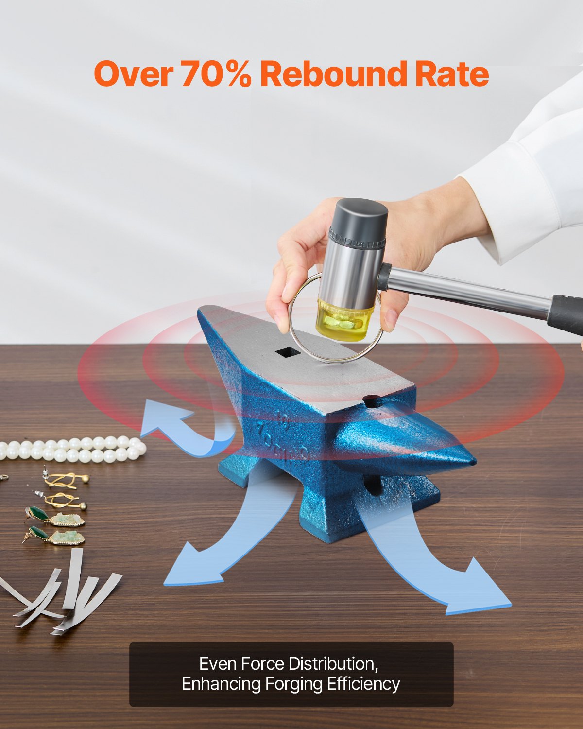 Single Horn Anvil 22Lbs Steel Anvil Blacksmith for Sale Forge Steel Tools with Round and Square Hole and Equipment Anvil Rugged Blacksmith Jewelers Durable and Robust Metalsmith Tool