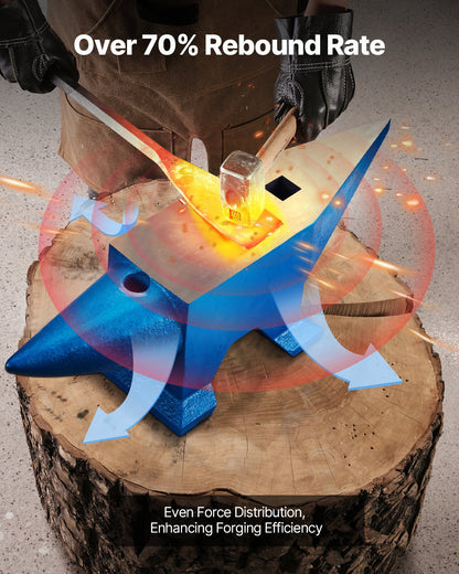 Single Horn Anvil 132Lbs Cast Steel Anvil Blacksmith for Sale Forge Steel Tools with Round and Square Hole and Equipment Anvil Rugged Blacksmith Jewelers Durable and Robust Metal Working Tool