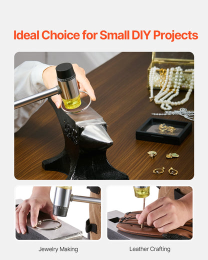 Single Horn Anvil, 25lbs Cast Steel Anvil, High Hardness Rugged Round Horn Anvil for Blacksmiths, with Stable Base, Metal Working Tool for Metal Bending, Shaping, Twisting, Craft Projects