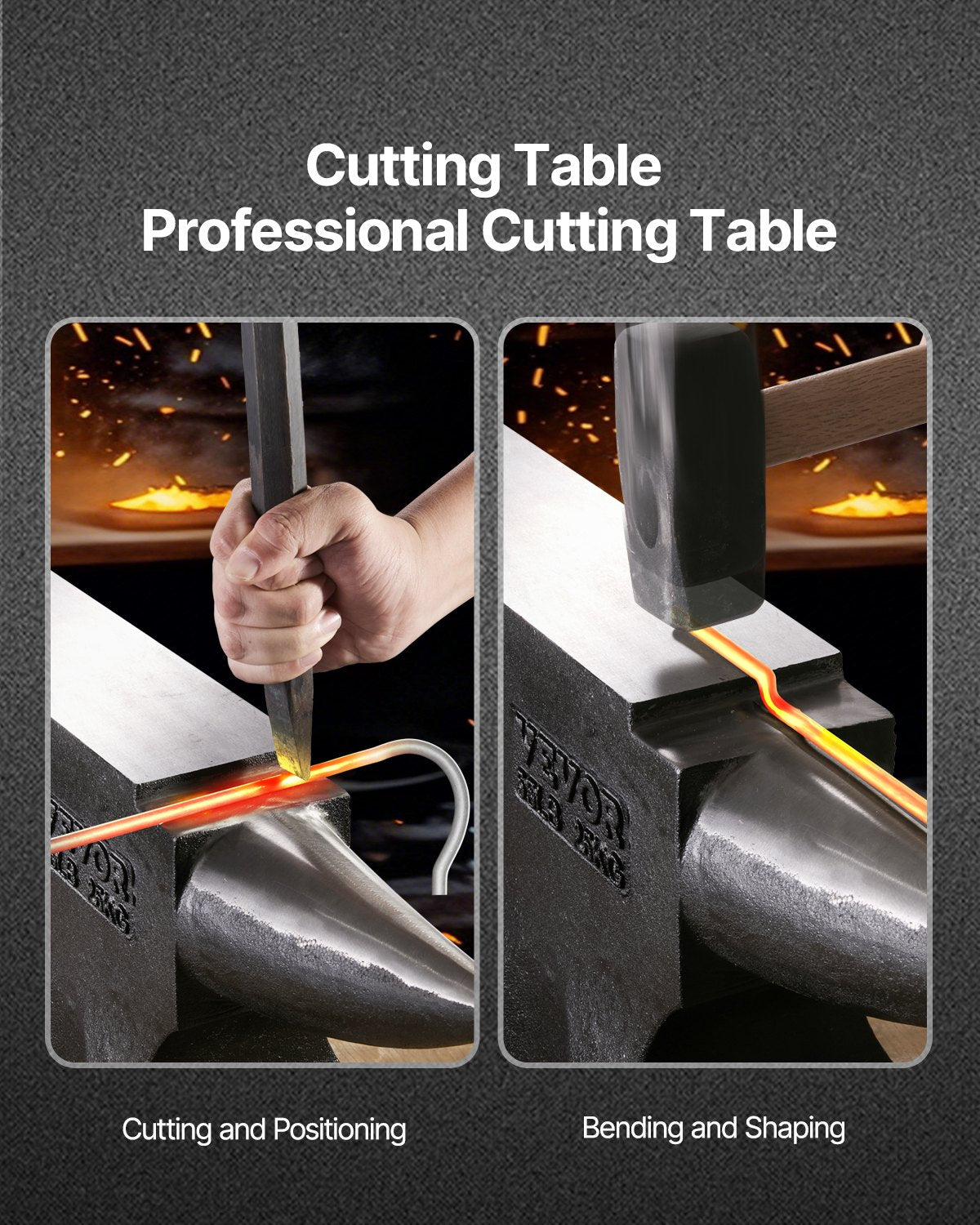 Single Horn Anvil, 55lbs Cast Steel Anvil, High Hardness Rugged Round Horn Anvil for Blacksmiths, with Large Countertop and Stable Base, Metal Working Tool for Metal Bending, Shaping, Twisting