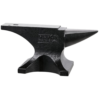 Single Horn Anvil, 55lbs Cast Steel Anvil, High Hardness Rugged Round Horn Anvil for Blacksmiths, with Large Countertop and Stable Base, Metal Working Tool for Metal Bending, Shaping, Twisting