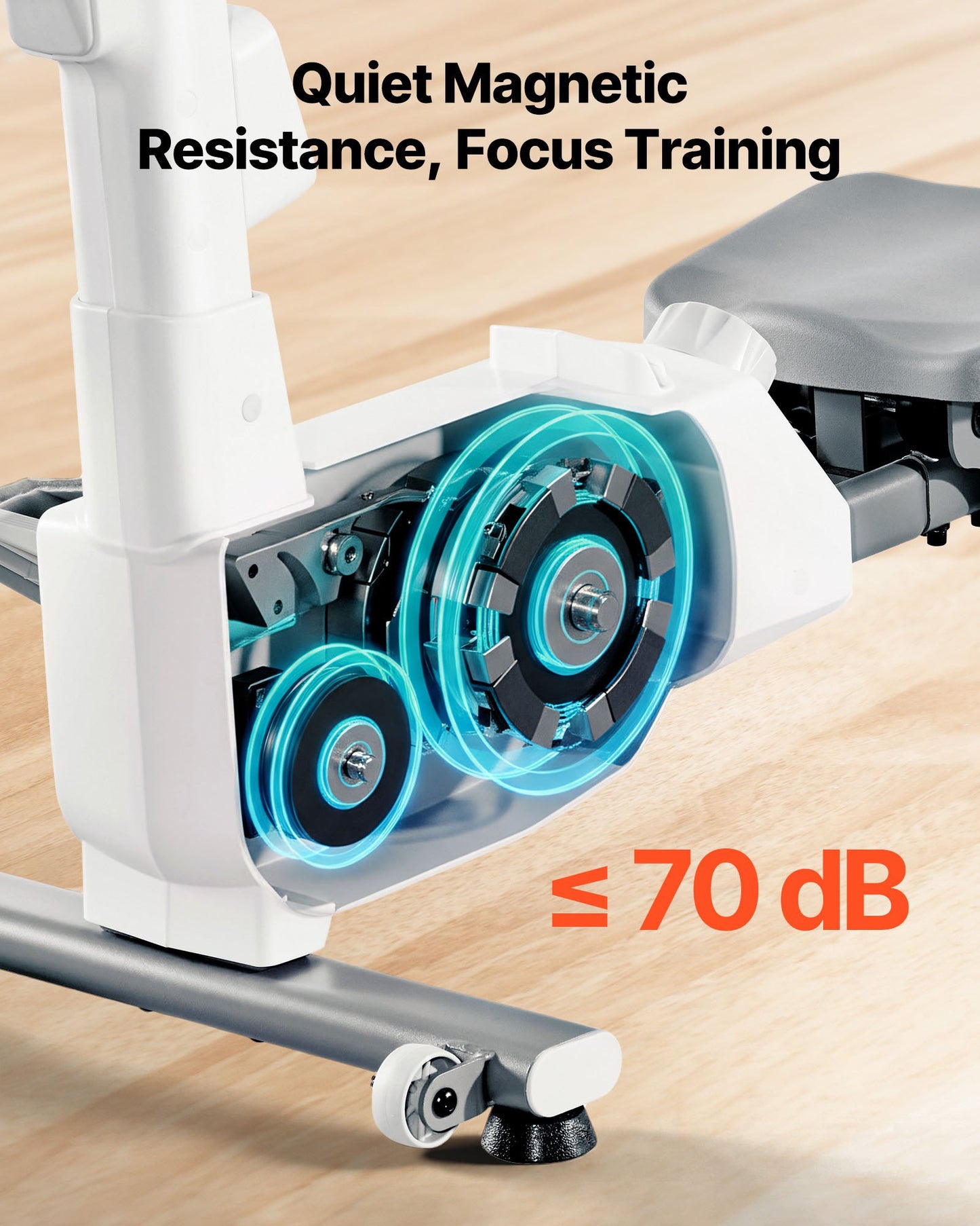Magnetisk roddmaskin, 16-nivåers tyst motstånd, justerbar, hopfällbar roddmaskin för hemmabruk, 158 kg viktkapacitet, roddmaskiner med dubbel glidskena, Bluetooth-appkompatibel och LCD-skärm