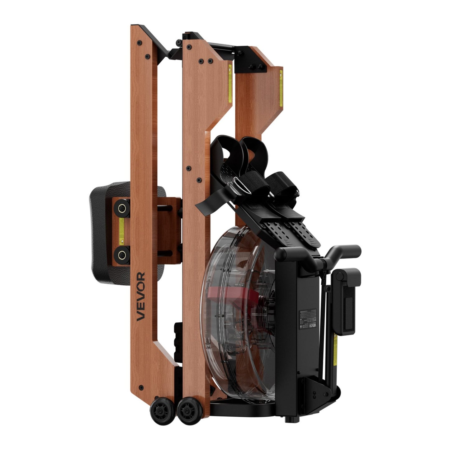 Water Rowing Machine, 6-Level Quiet Resistance, Wooden Foldable Rower Machine with 14L Water Tank & LCD Monitor, Bluetooth App Compatible, 158kg Weight Capacity, Immersive Row Machines for Home