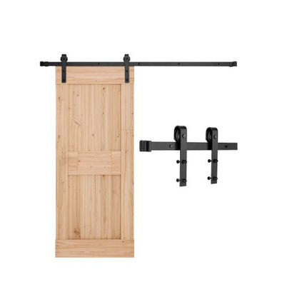 6.6FT Sliding Barn Door Hardware Kit, 330 LBS Weight Capacity, Compatible with 36-40 Inches Width & 1-3/8 to 1-3/4 Inches Thickness Single Sliding Barn Door, Durable Track & J-shape Roller Black