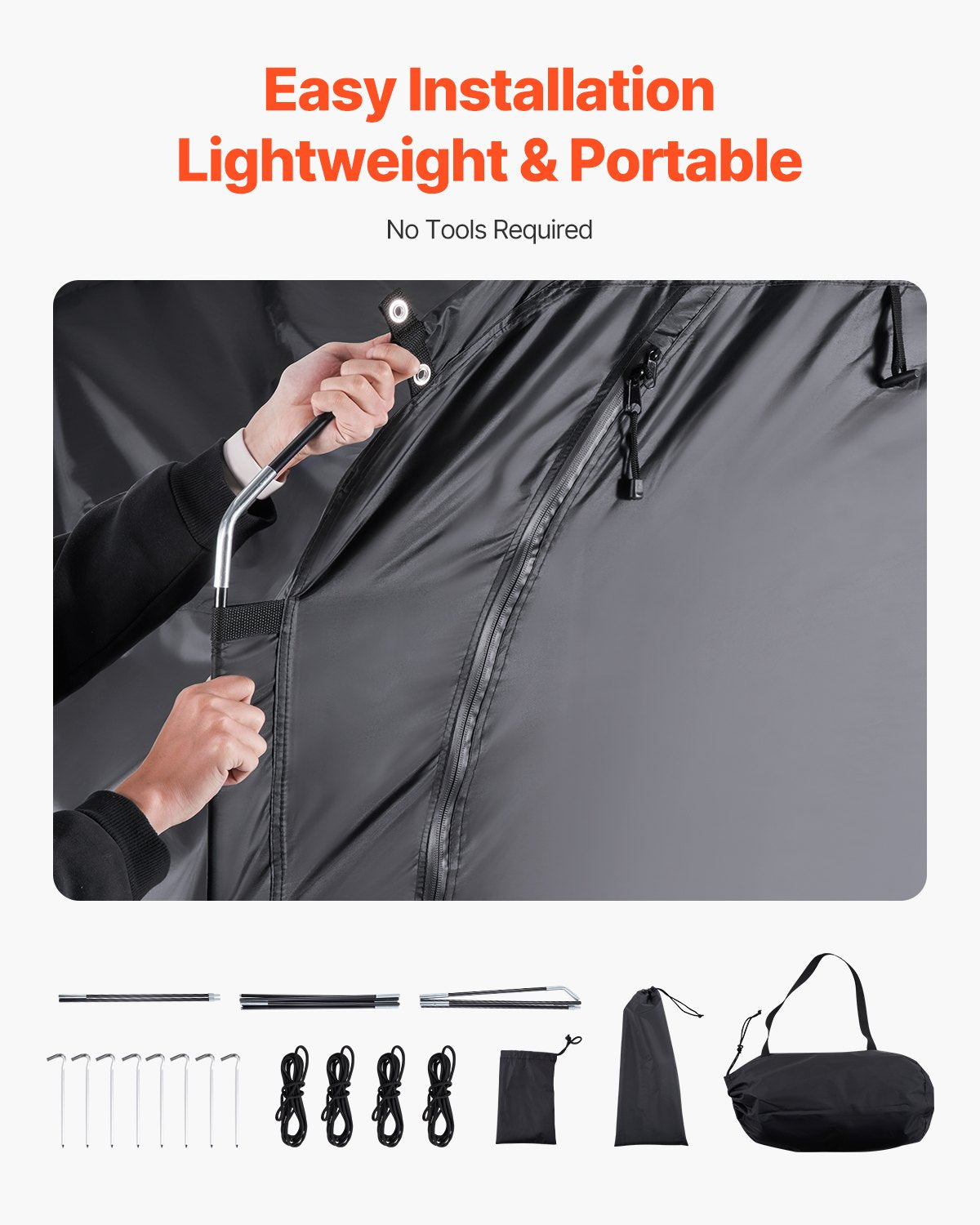 Cykelförvaringstält, 1 till 2 cyklar, rymligt cykelförvaringstält för utomhusbruk med ventilerat fönster, vattentätt och lättmonterat cykeltält med höghållfast glasfiber och dubbla dragkedjor, lämplig för cykel