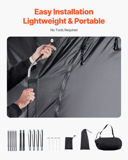 Cykelförvaringstält, 3 till 4 cyklar, rymligt cykelförvaringstält för utomhusbruk med ventilerat fönster, vattentätt och lättmonterat cykeltält med höghållfast glasfiber och dubbla dragkedjor, lämplig för cykel