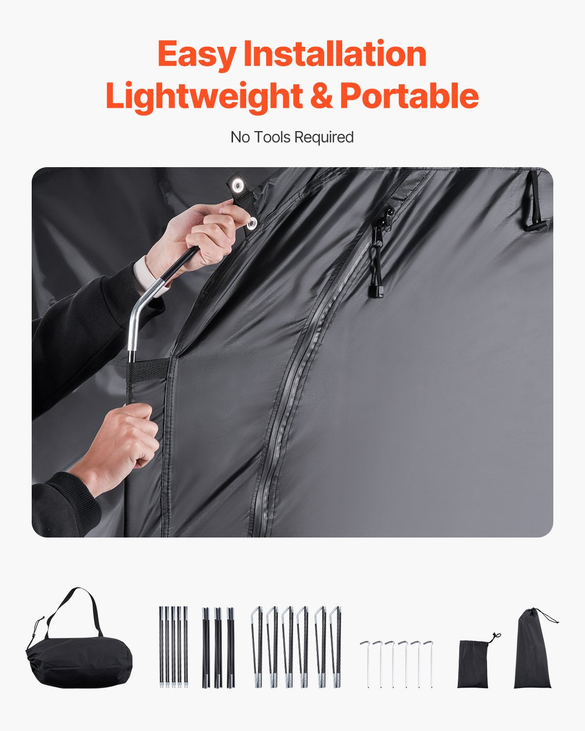 Cykelförvaringstält, 5 cyklar, rymligt cykelförvaringstält för utomhusbruk med ventilerat fönster, vattentätt och lättmonterat cykeltält med höghållfast glasfiber och dubbla dragkedjor, lämplig för cykel