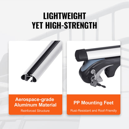 Universellt takräcke med tvärbalk 132,1 cm längd för fordon med upphöjd sidoreling
