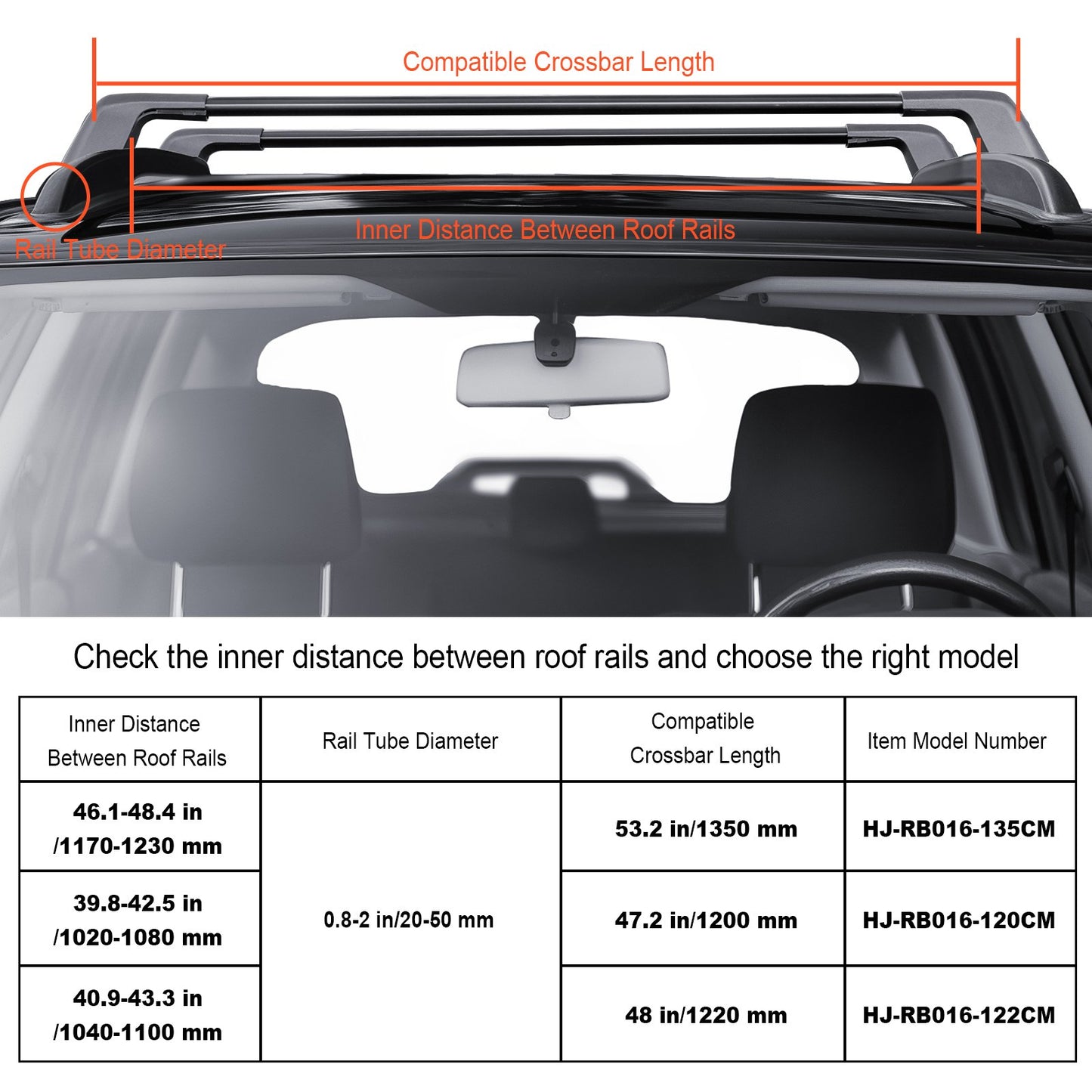 Universal Roof Rack Crossbar Max 122.9 cm Fits Grooved Side Rails without Gap