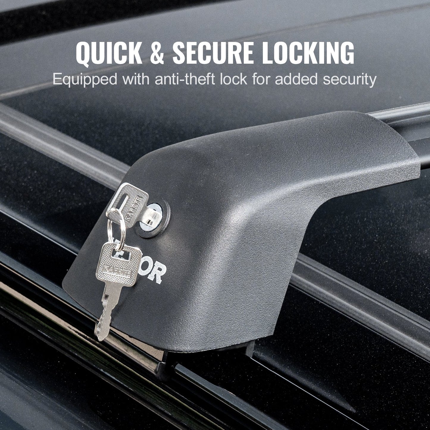 Universal Roof Rack Crossbar Max 122.9 cm Fits Grooved Side Rails without Gap