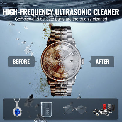 2L Ultra Sonic Cleaner, 60W Digital Sonic Cleaning Machine with Gentle Mode & Upgraded Degassing, 40kHz Ultrasound Cleaner Machine with Heater & Timer for Jewelry, Glasses, Tools, Retainer