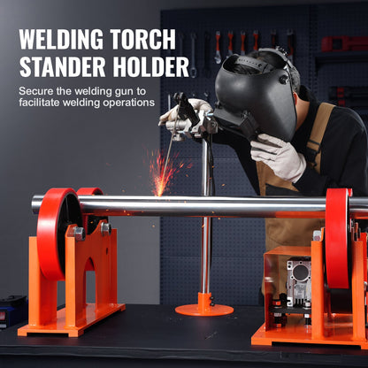 110V Turning Rolls Linkage Roller, 1000KG/2205LBS Loading Welding Turning Roll, 25-1400mm Diameter, 80-1600 mm/min Rotary Welding Positioner & Welding Torch Stand for Welding Equipment Support
