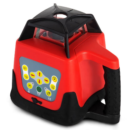 Red Laser Level Rotary Self Leveling Measuring Automatic Rotating Red Beam with Receiver Remote Control Carrying Case