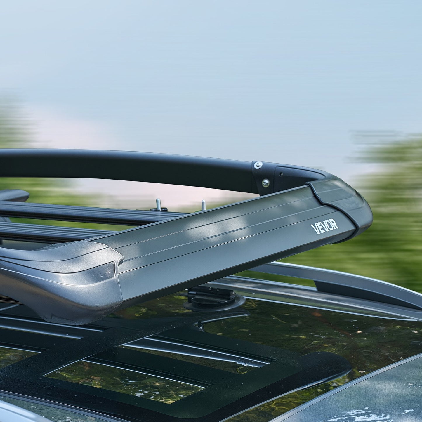 Takräcke, 122 x 102 x 143 cm, universal taklastkorg, bagagehållare för bilens tak med maxlastkapacitet på 67 kg, 11,5 cm staket, rostskyddat stållegering, vindskydd, för SUV-bil